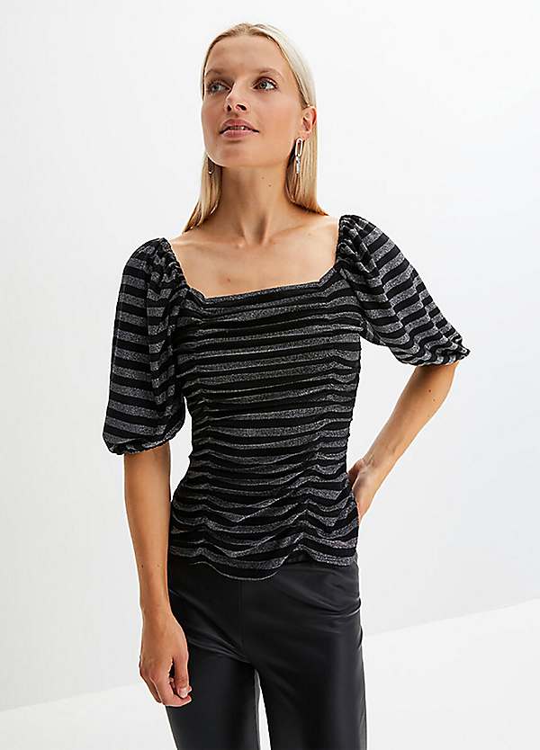 Sparkly Stripe Top by bonprix