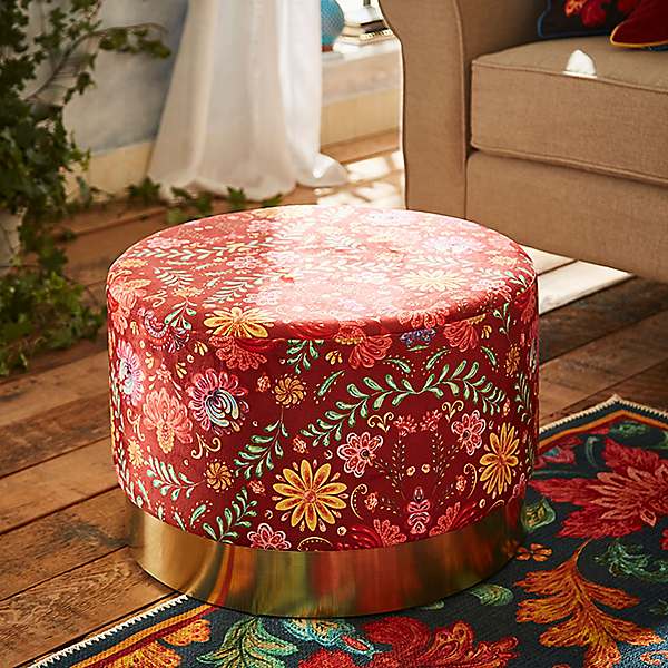 Floral deals round ottoman