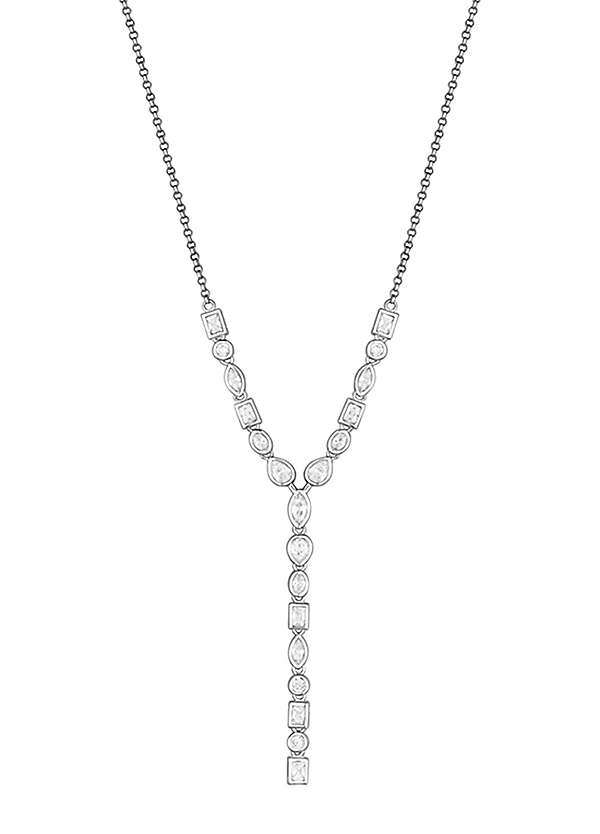 Silver stone clearance necklace