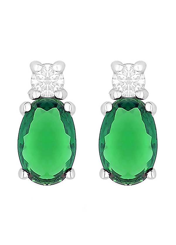 Silver deals emerald earrings