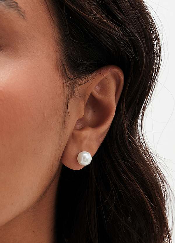 Genuine Pearl Stud Earrings In Sterling Silver 5mm 8mm - UK - Foto 5