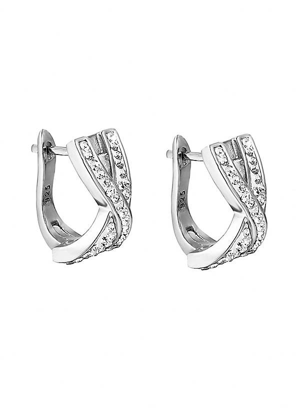 925 Silver Crossover Diamond buy Earrings