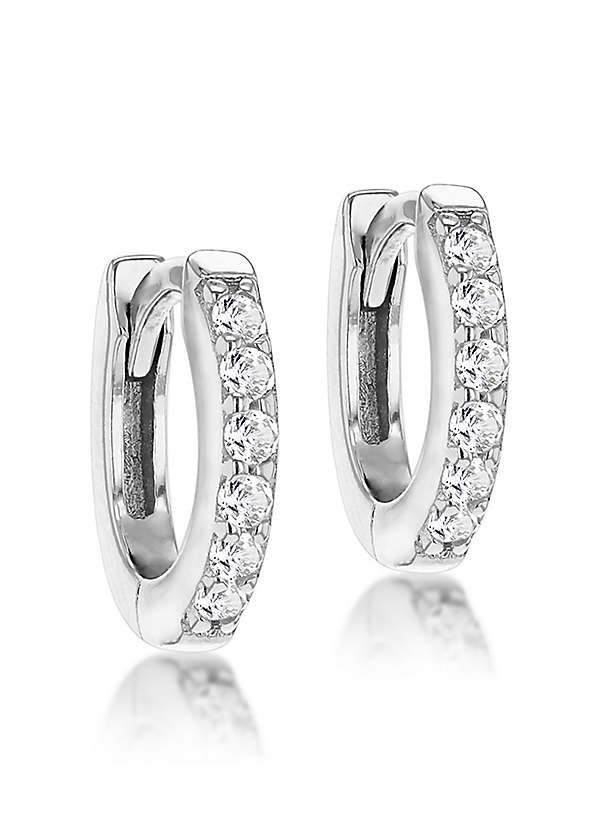 Cubic Zirconia shops Sterling Silver Hoop Earrings