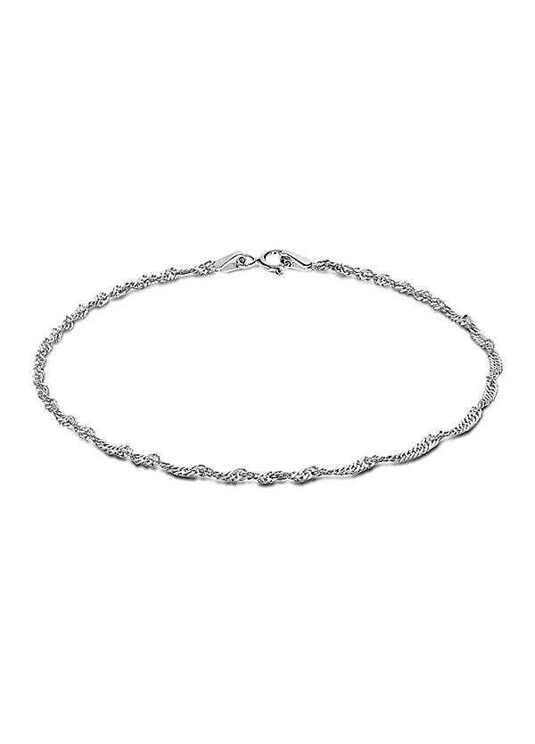 Sterling Silver Twisted Chain Bracelet —