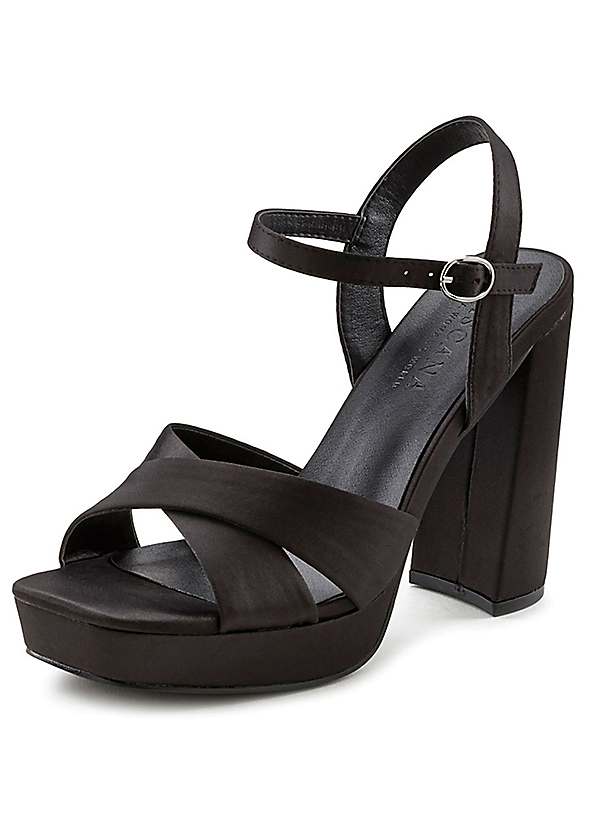 Black block heel sandal best sale