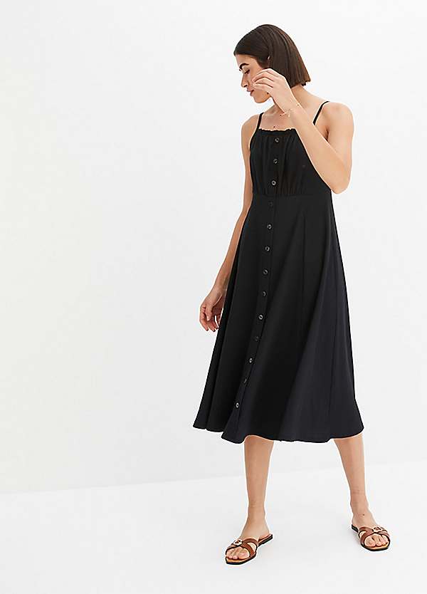 Strappy Button Jersey Dress by bonprix