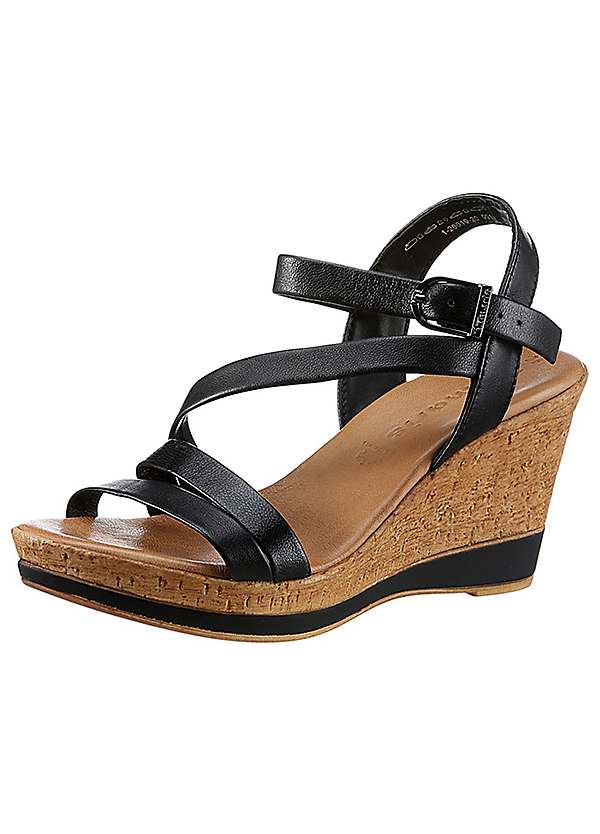 Strappy Wedge Sandals by Tamaris Look