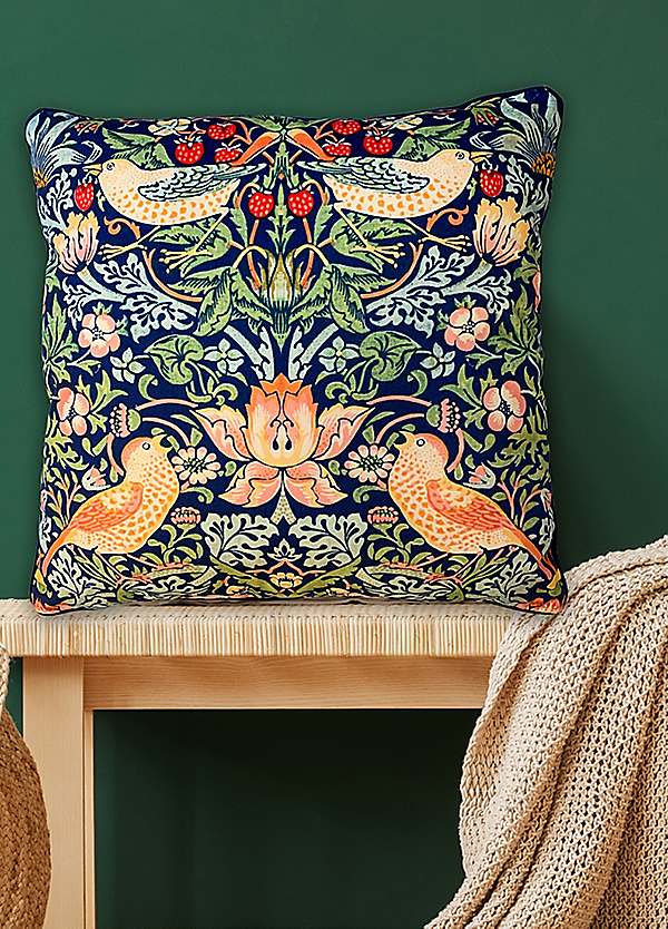 Strawberry Thief 55x55cm Cushion by William Morris Look Again