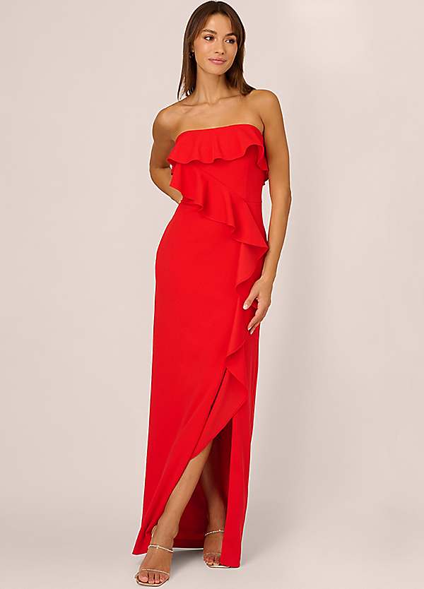【海外限定】AdriannaPapell ドレス☆Stretch Crepe Maxi Dress, Adrianna Papell Stretch Crepe Maxi Dress, Hot Pink