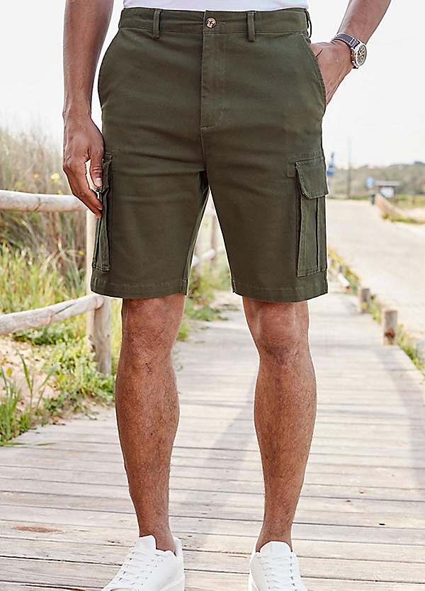 Stretch Twill Cargo Shorts by Cotton Traders