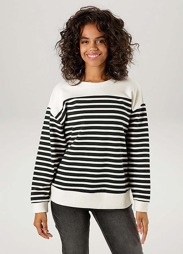 Stripe Long Sleeve Sweatshirt by Aniston