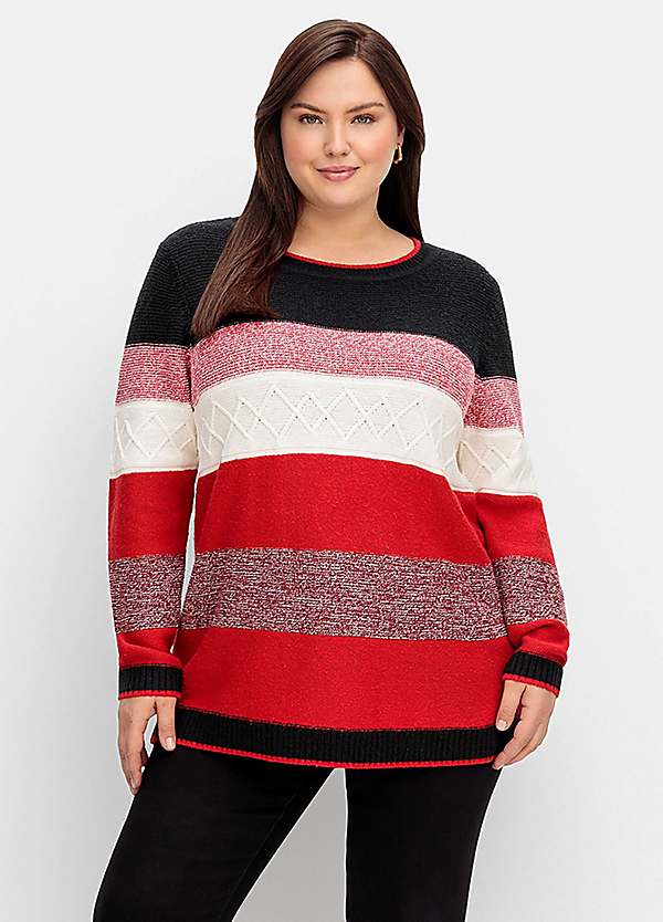 Striped crew neck jumper online