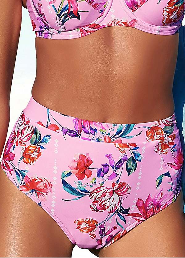 High waisted high store cut swim bottoms