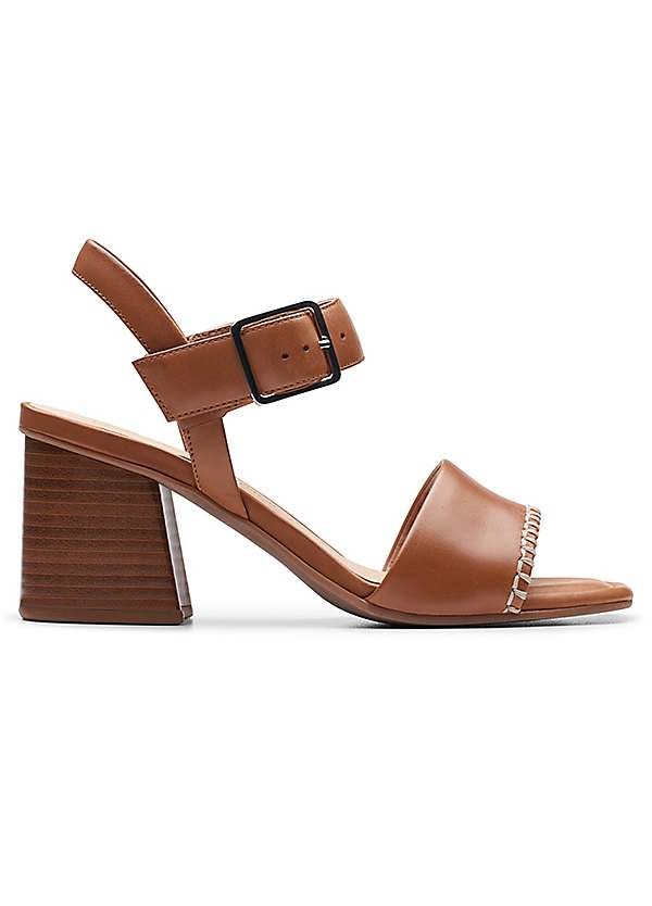 Tan Leather Siara65 Buckle Sandals by Clarks