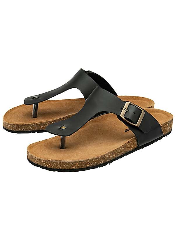 Ladies black toe post sandals on sale