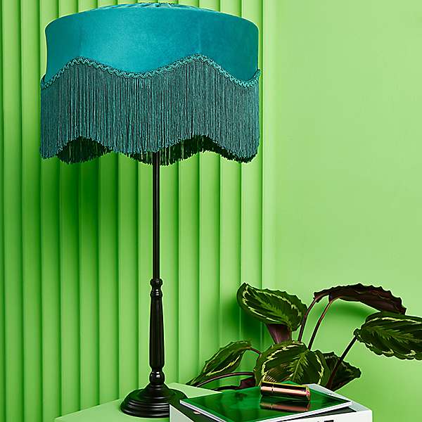 Green deals fringe lamp