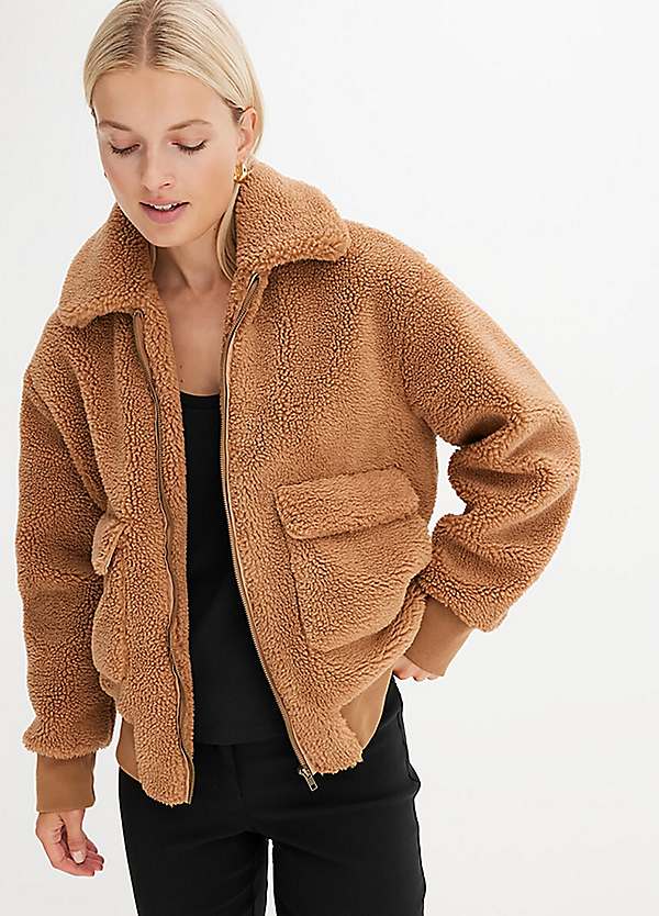 Teddy Fleece Short Coat by bonprix