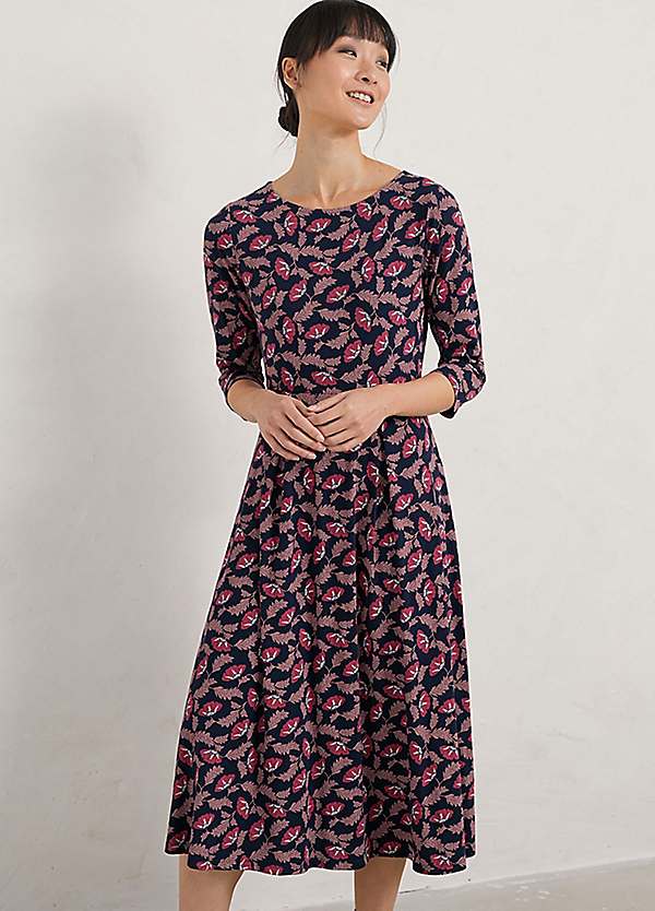 Midi dress with hot sale three quarter sleeves