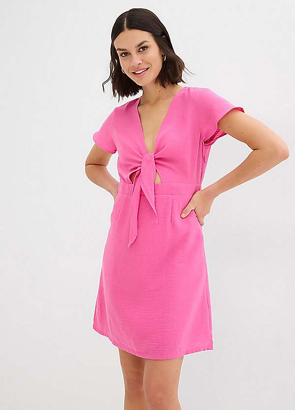 Tie Knot Mini A-Line Dress by bonprix | Look Again