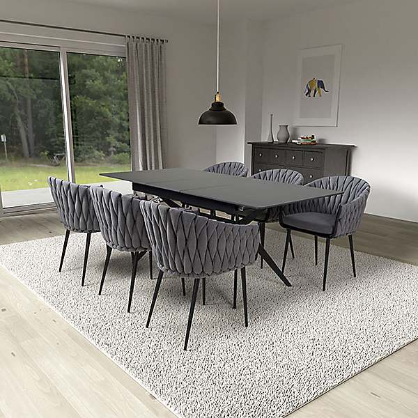 Black shop extendable table