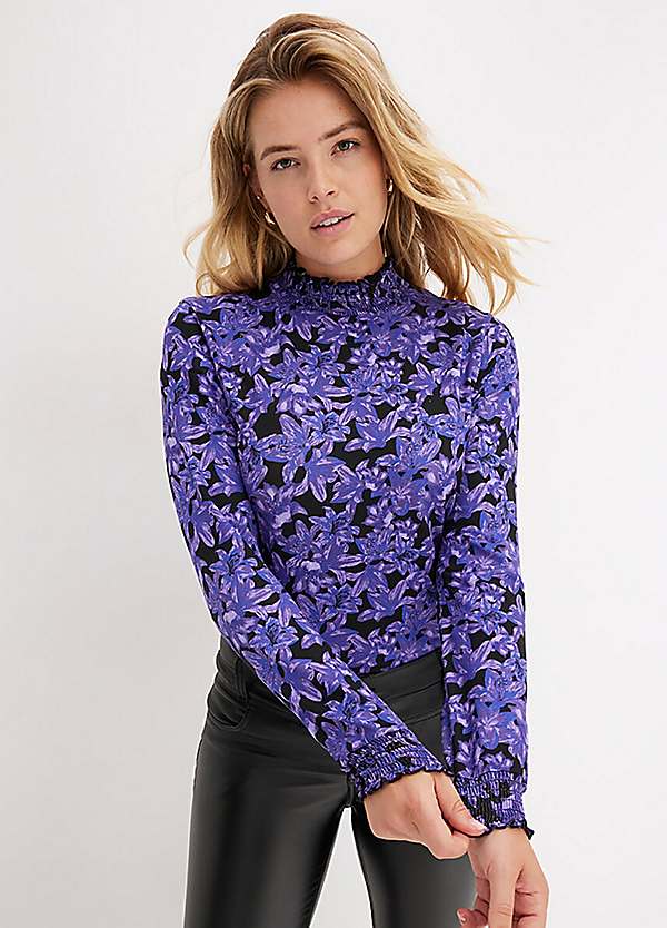 Turtleneck Floral Print Tunic by bonprix