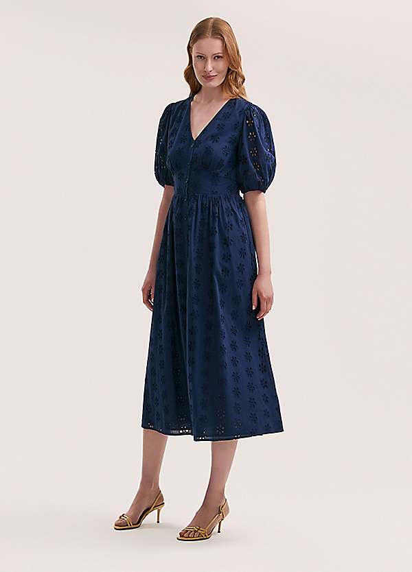 Una Embroidered Cotton Midi Tea Dress by Finery Look Again
