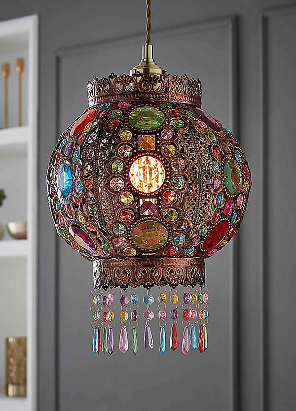 ValueLights Bazaar Moroccan Jewelled Easy Fit Ceiling Lamp Shade