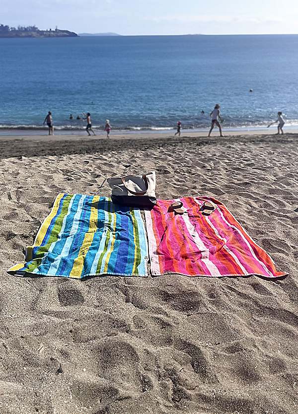 Velour Stripe 100% Cotton Beach Towel by Allure