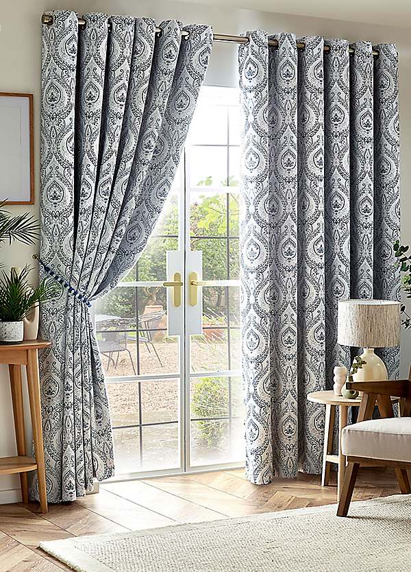 Victoria Pair of Blackout Eyelet Curtains by Alan Symonds Look Again