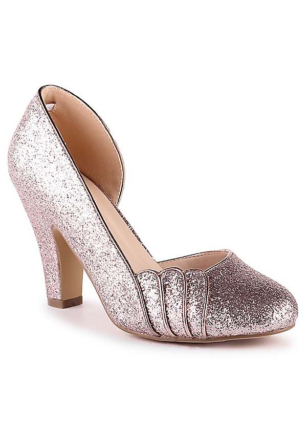 Round toe glitter sales heels