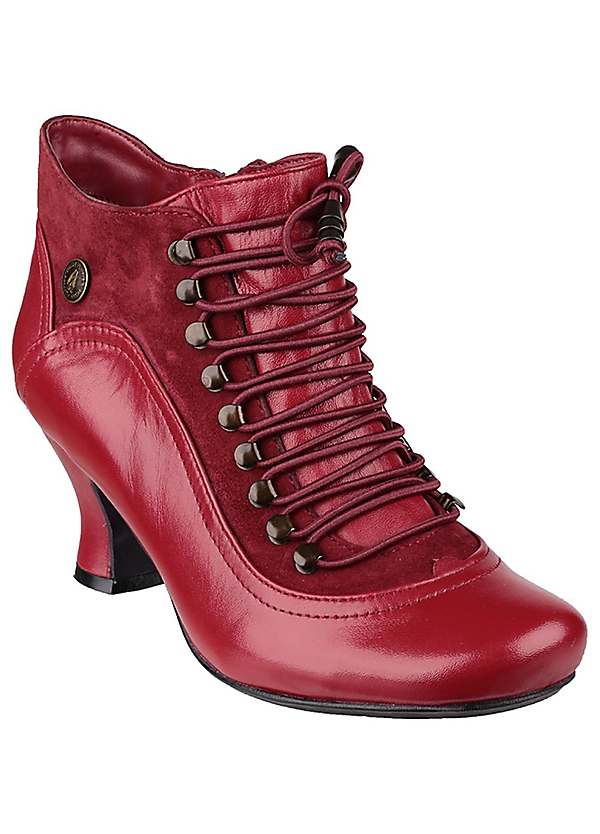 Red lace sales up heeled boots