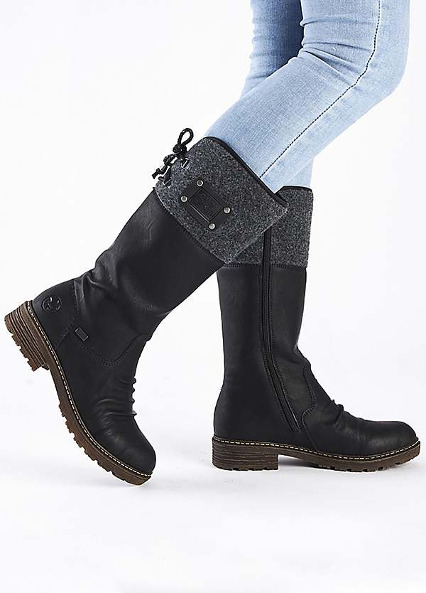 Rieker Damenstiefel Mit Filzschaft Winterschuhe Damen Stiefel