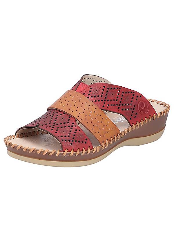 Wedge Perforated Mules by Rieker Look Again