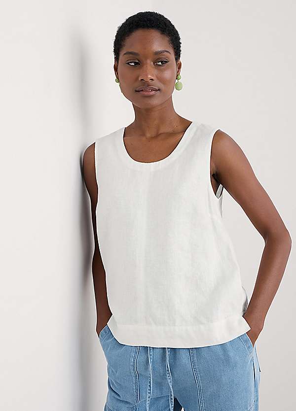 White Lighthouse Station Linen Vest by Seasalt Cornwall | Look Again