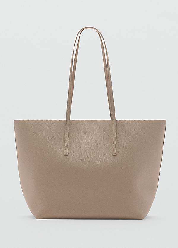 White Maribel Tote Bag by Mango Look Again