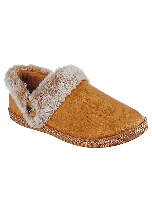 Wide Fit Chestnut On Cosy Campfire Memory Foam Slippers by Skechers