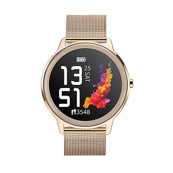 Womens Flex 42 mm Smart Watch - Rose Gold Mesh Strap by Sekonda