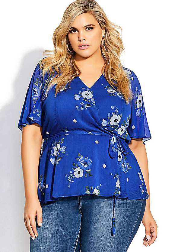 Wrap Floral Top by City Chic Look Again