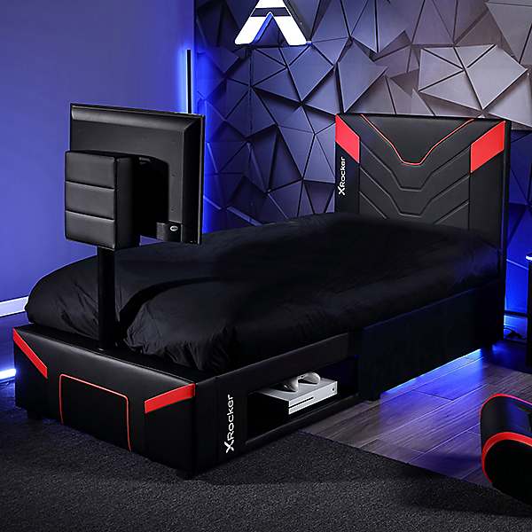 X Rocker Basecamp Single Bed TV Gaming Bed - Black