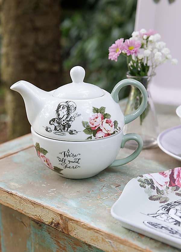 X V&A Alice in Wonderland Fine China Tea for One Teapot Cup Set - Main Image