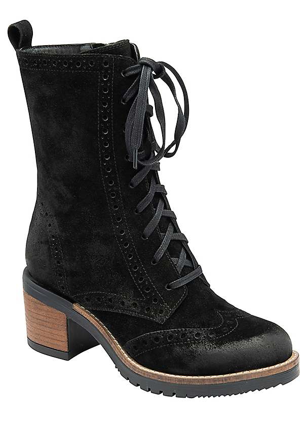 Ladies black suede lace up shoes on sale