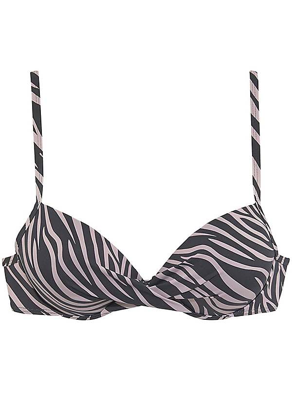 Zebra Print Push-Up Bikini Top by LASCANA