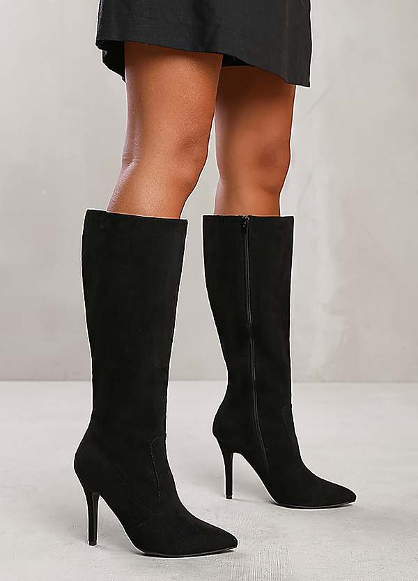 Zoya High Heel Boots in Black Suede by Where's That From Look Again