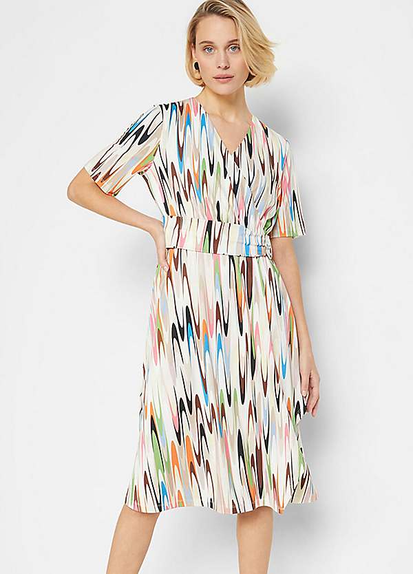 Patterned Belted Dress by bonprix