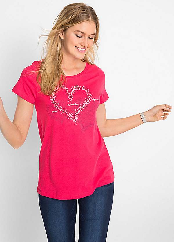 Organic Cotton Leopard Heart Print Sweatshirt by bonprix