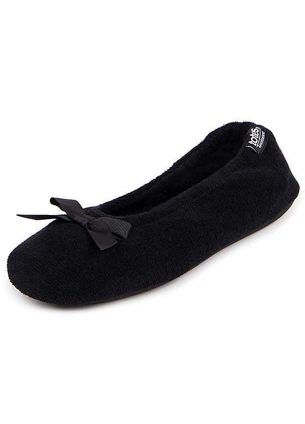 Ladies black 2025 ballerina slippers