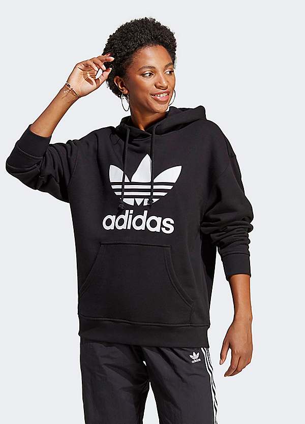 Adidas originals women's on sale oversized trefoil sweater