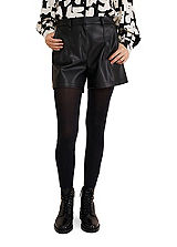 Phase Eight Hadley Faux Leather Shorts, Black, 8
