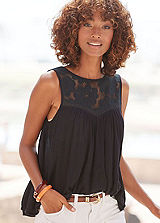 Lace Detail Vest Top by Aniston